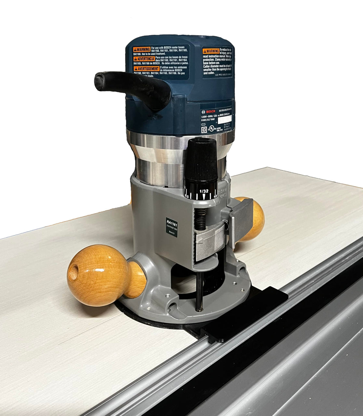 HuttonTOOLS Guide Rail Adapter for Bosch 1617 Router (Fixed Base)