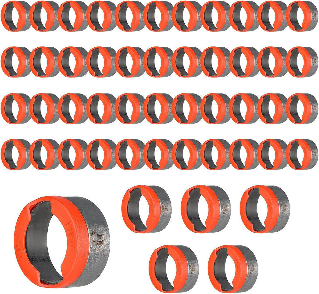 50Pack Foskan 1 Inch PEX Copper Crimp Rings With End Stop