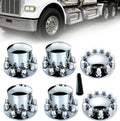 Dome Chrome ABS Hubcaps for Semi Trucks Axle Wheel Cover Kits 2 Rront 4 Rear with 33mm Thread on Lug Nut Covers and