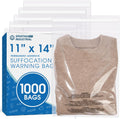 11" X 14" (1000 Count) Self Seal Clear Poly Bags with Suffocation Warning