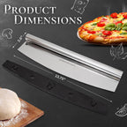 13.8 Inch Pizza Cutter Rocker Blade - Easy Slicing - Premium Finish Pizza Slicer with Time Saving Pizza Cutter Rocker