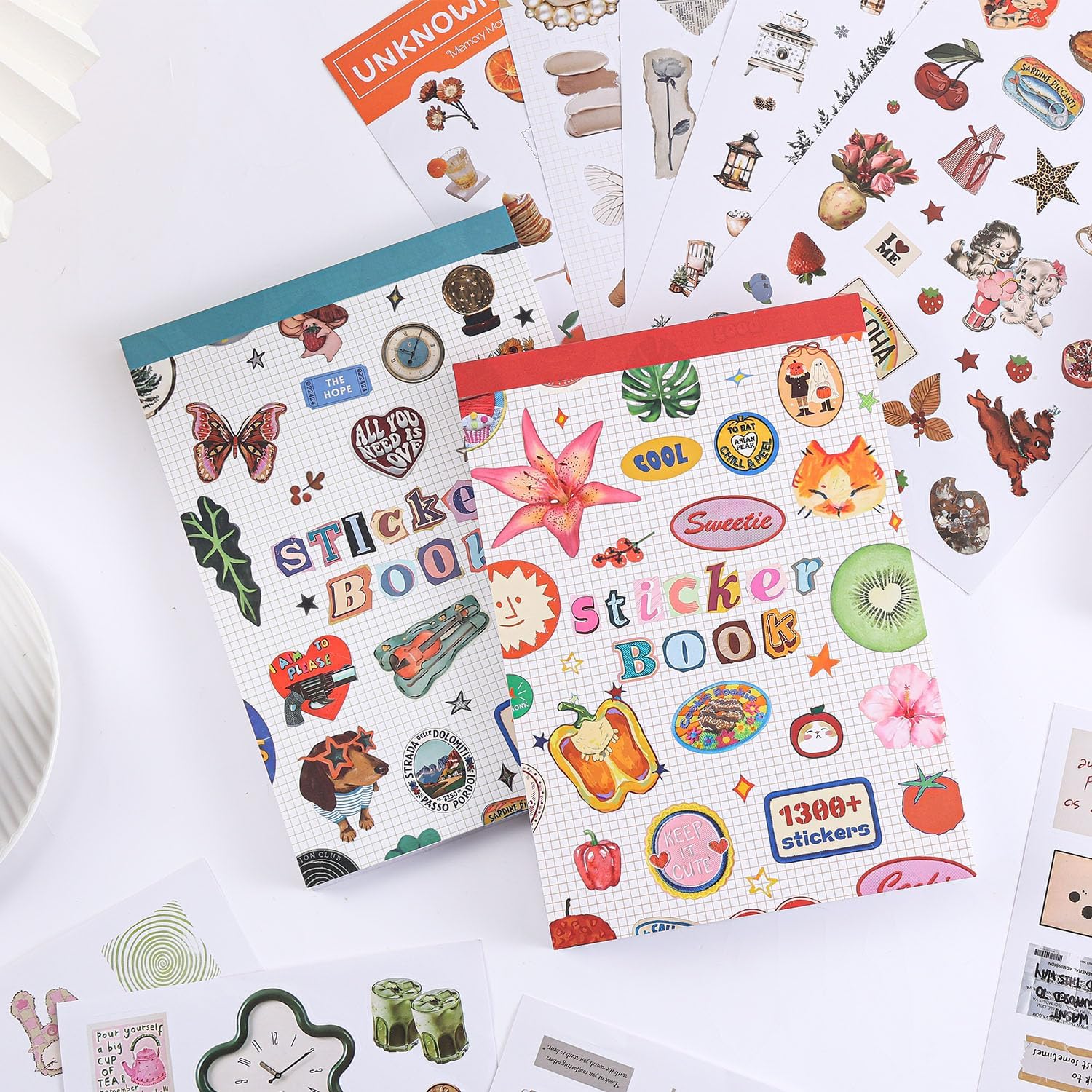 Girl's Korean Sticker Book, Food and Daily Life Theme - 1300+ Cute Dream Style Foodie Stickers