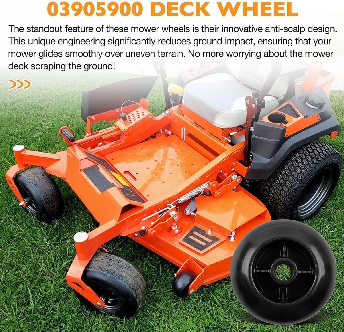 03905900 Anti Scalp Deck Wheel Fits Gravely Ariens Mower Tractor