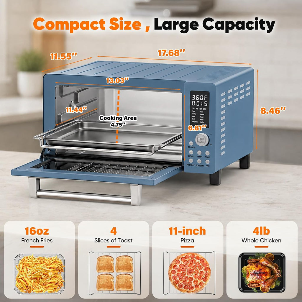 Bravo Pro Convection Air Fryer Toaster Oven Combo | 2026 New Improved,10-in-1, 50°-450°F Control, Quick Even Crisp