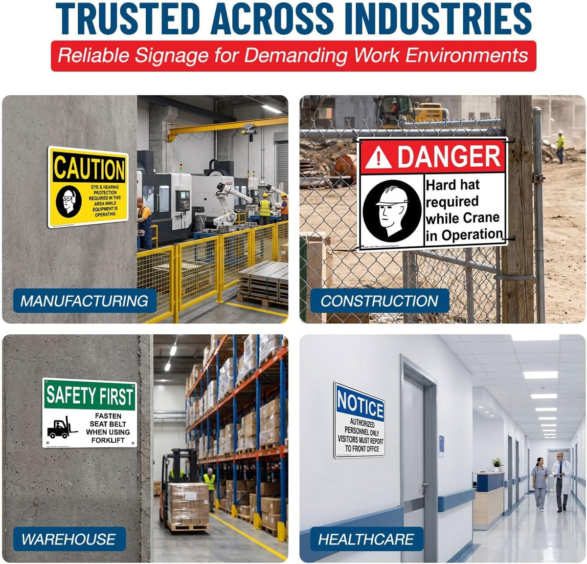 Vertical Do Not Stack Above This Line Sign, 10x7 in. Plastic for Industrial Notices