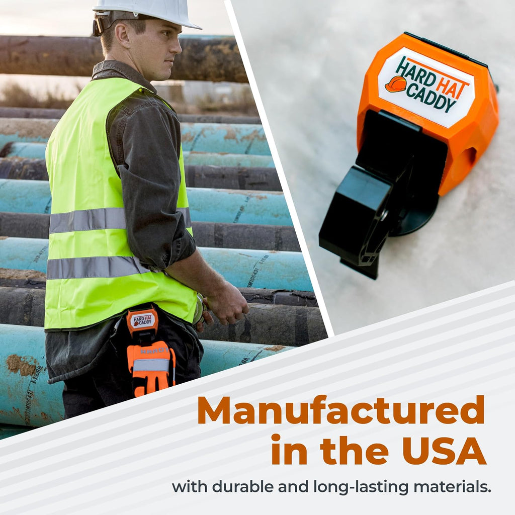 Hard Hat Caddy, All in One PPE Organizer with Magnetic Backing, Belt Clip, & Hook, Compatible with Safety Gear Brands