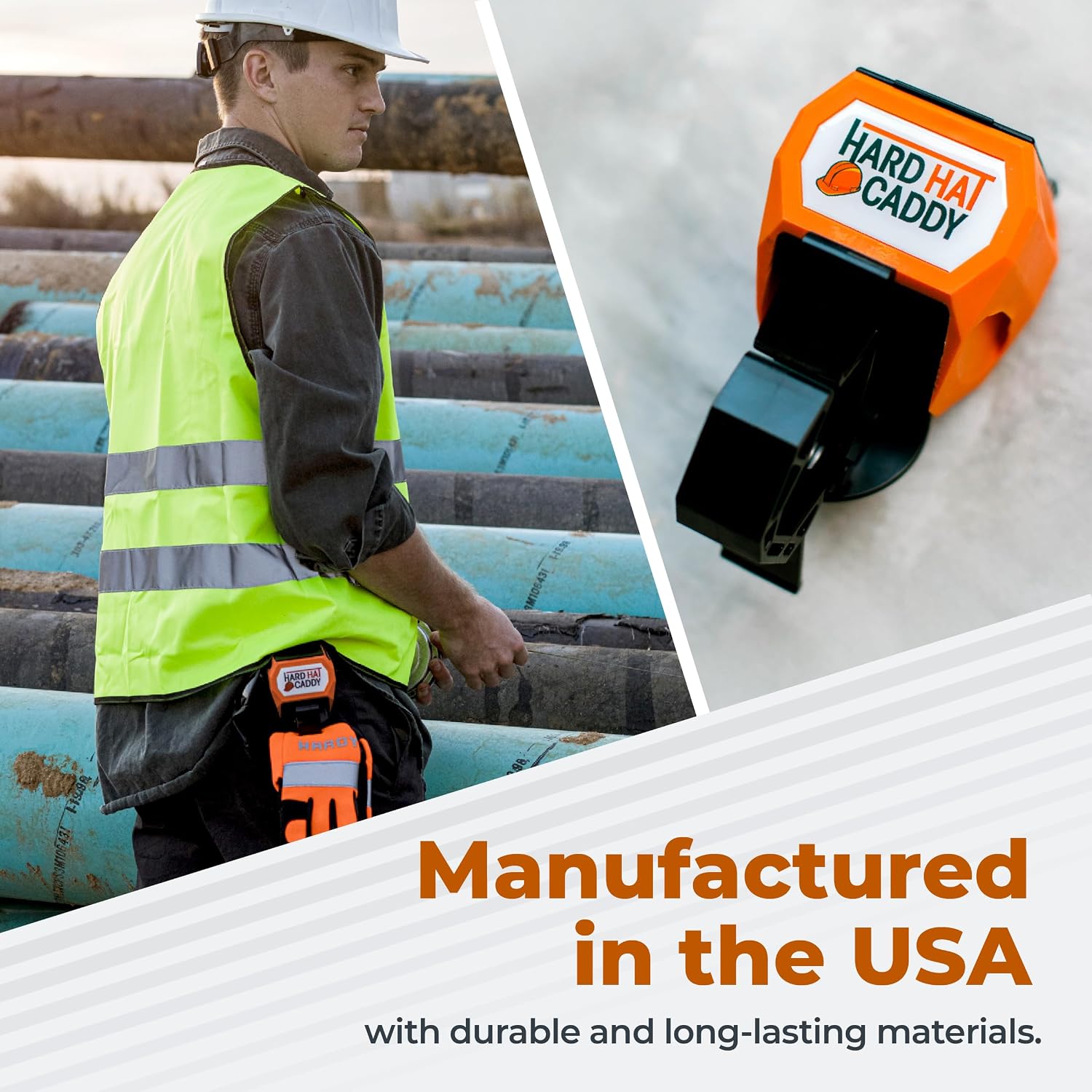 Hard Hat Caddy, All in One PPE Organizer with Magnetic Backing, Belt Clip, & Hook, Compatible with Safety Gear Brands