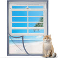 Adjustable Window Screen, Max 39"x 59" Thick Self-Adhesive Mosquito Mesh with Reinforced Edge, DIY Temporary Nylon