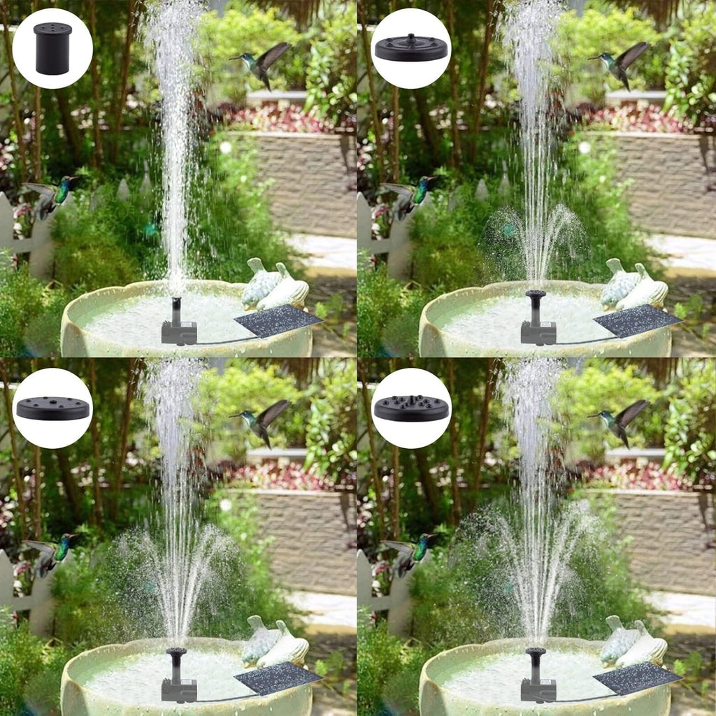 Solar Fountain Pump Kit with Separate Solar Panel, 1.8 W Upgraded Solar Water Pump with 9.84FT Cable & 4 Nozzles