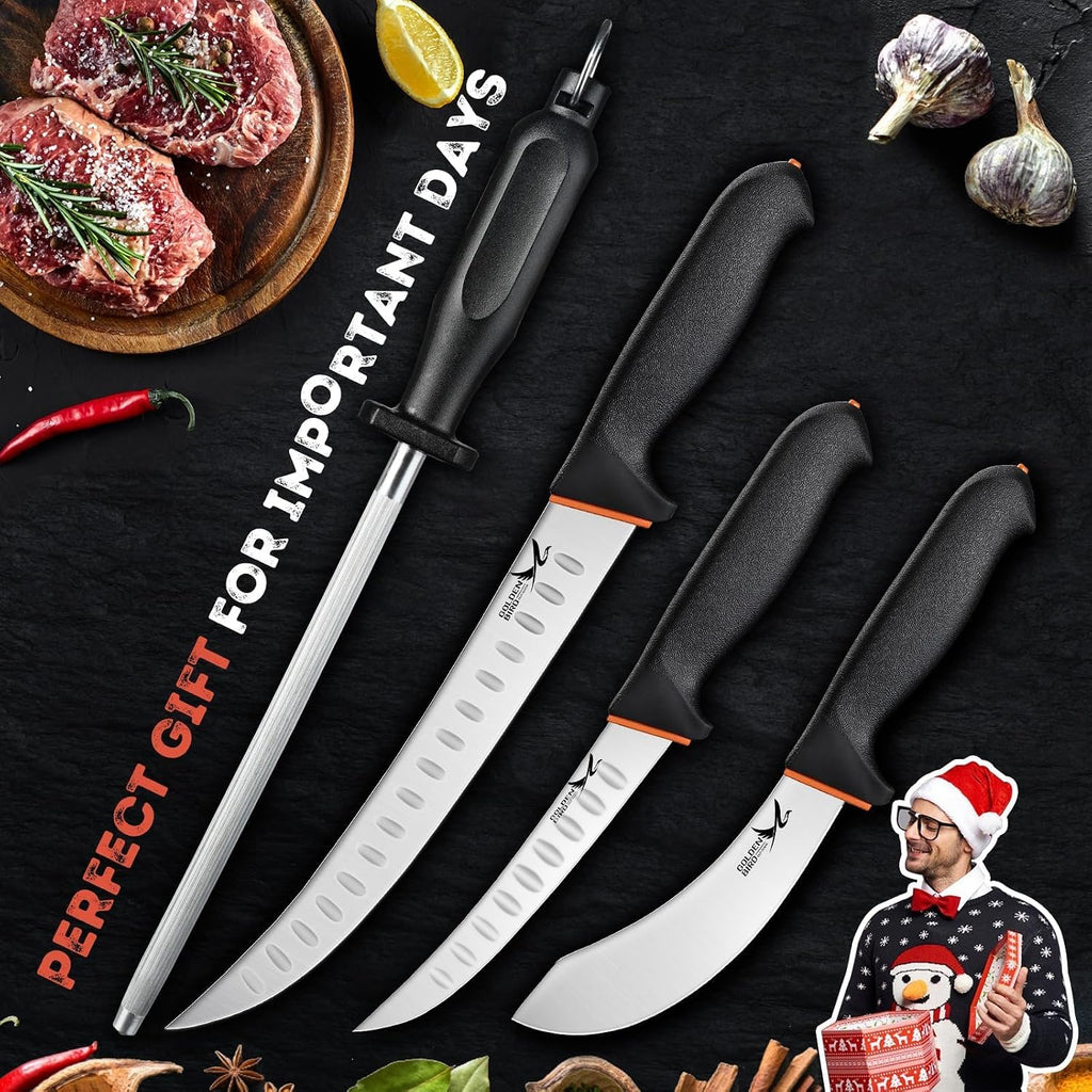 Butcher Knife Set for Meat Cutting, Gifts for Men Women