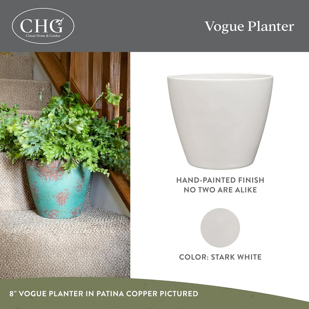 Classic Home and Garden by Growscape Vogue Planter Pots w/Pottery Quality Finish, Modern Indoor & Outdoor Flower