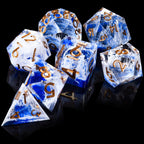 7-Die RPG Dice Set, Handmade Sharp Edge Polyhedral Dice