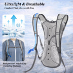 Lightweight 2 Pack Hydration Water Backpack with 2L Bladder, Green & Gray