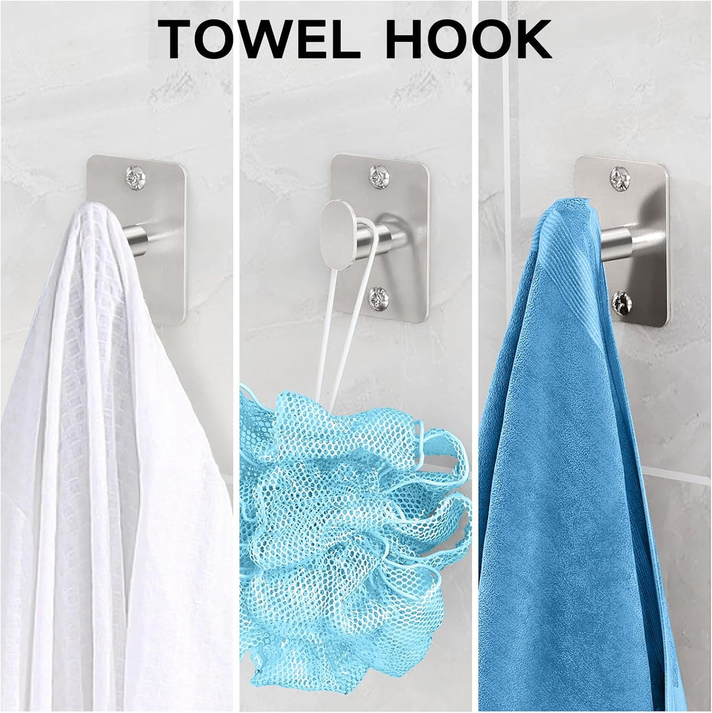 8-Piece Brushed Nickel Bathroom Hardware Set, 24 inch Towel Bar | Towel Racks for Bathroom Accessories Set, Robe