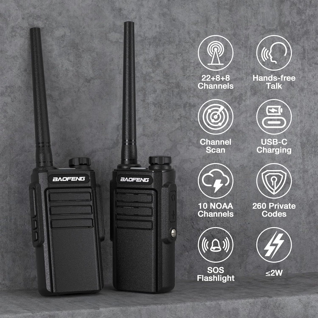 MP31 GMRS Handheld Radios, Waterproof Walkie Talkies, 2 Pack | USB-C Rechargeable, NOAA, Long Range Repeater Capable