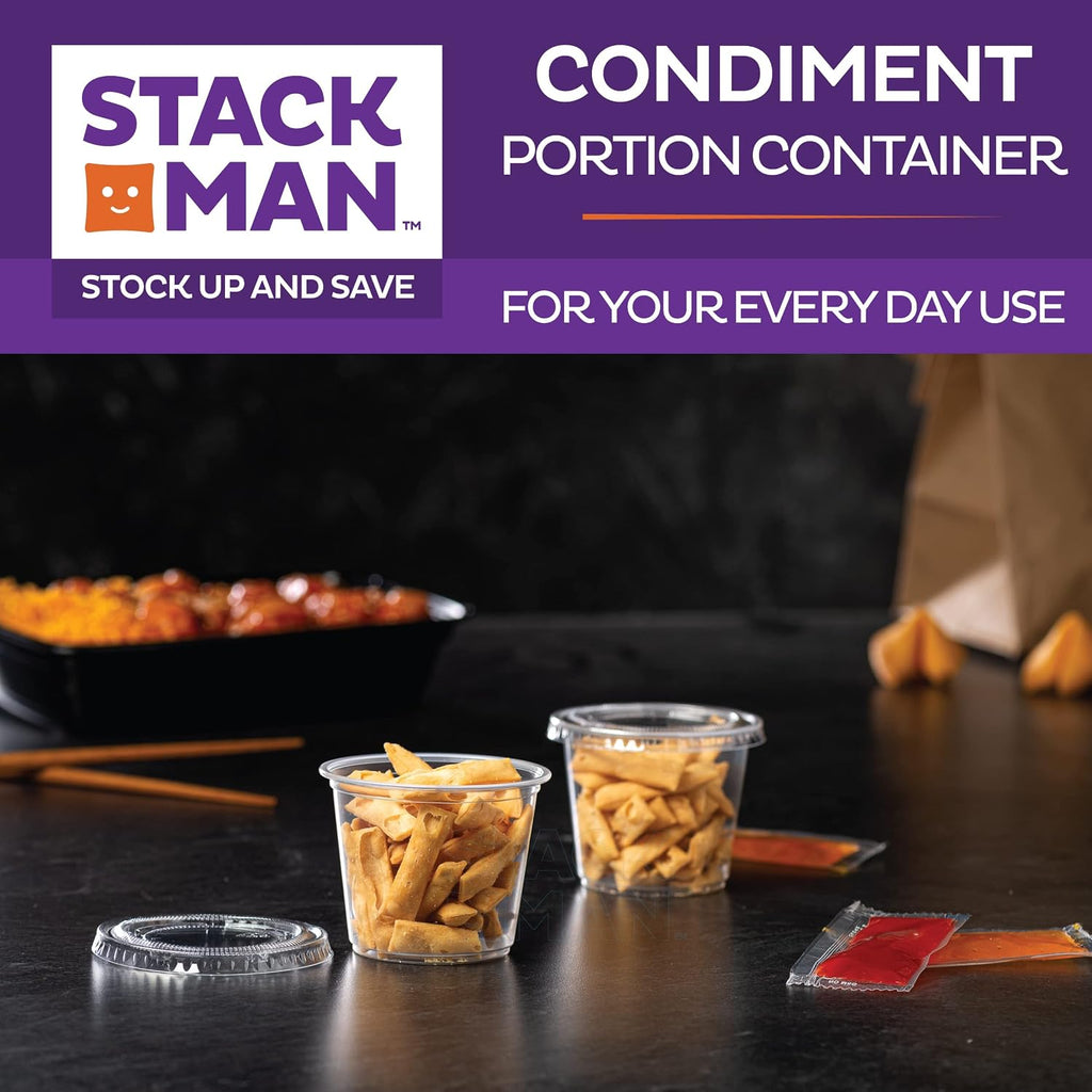 [100 Sets - 5.5 oz.] Plastic Clear Portion Cups, Snack / Yogurt /Parfait/ Pudding / Souffle /Dessert Cups, Disposable