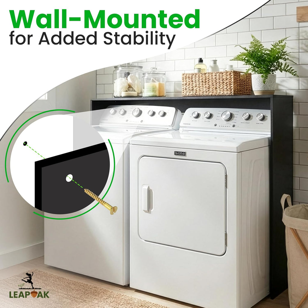 Over the Washer and Dryer Storage Shelf, Laundry Shelf, Black