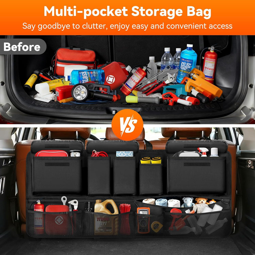 Trunk Organizer for SUV, 35.5" x 18.2" Large Capacity Car Organizers and Storage, Backseat Hanging Storage Bag with