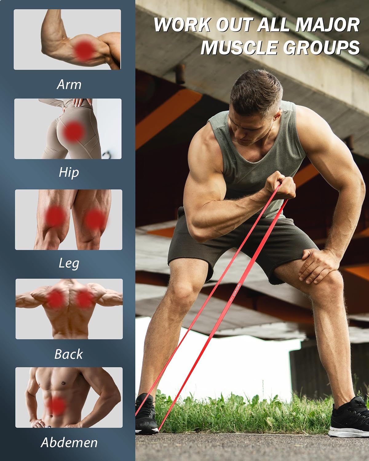 Resistance Bands for Working Out,5-Level Elastic Pull Up Assistance Bands Set for Men & Women,Exercise Bands for Home