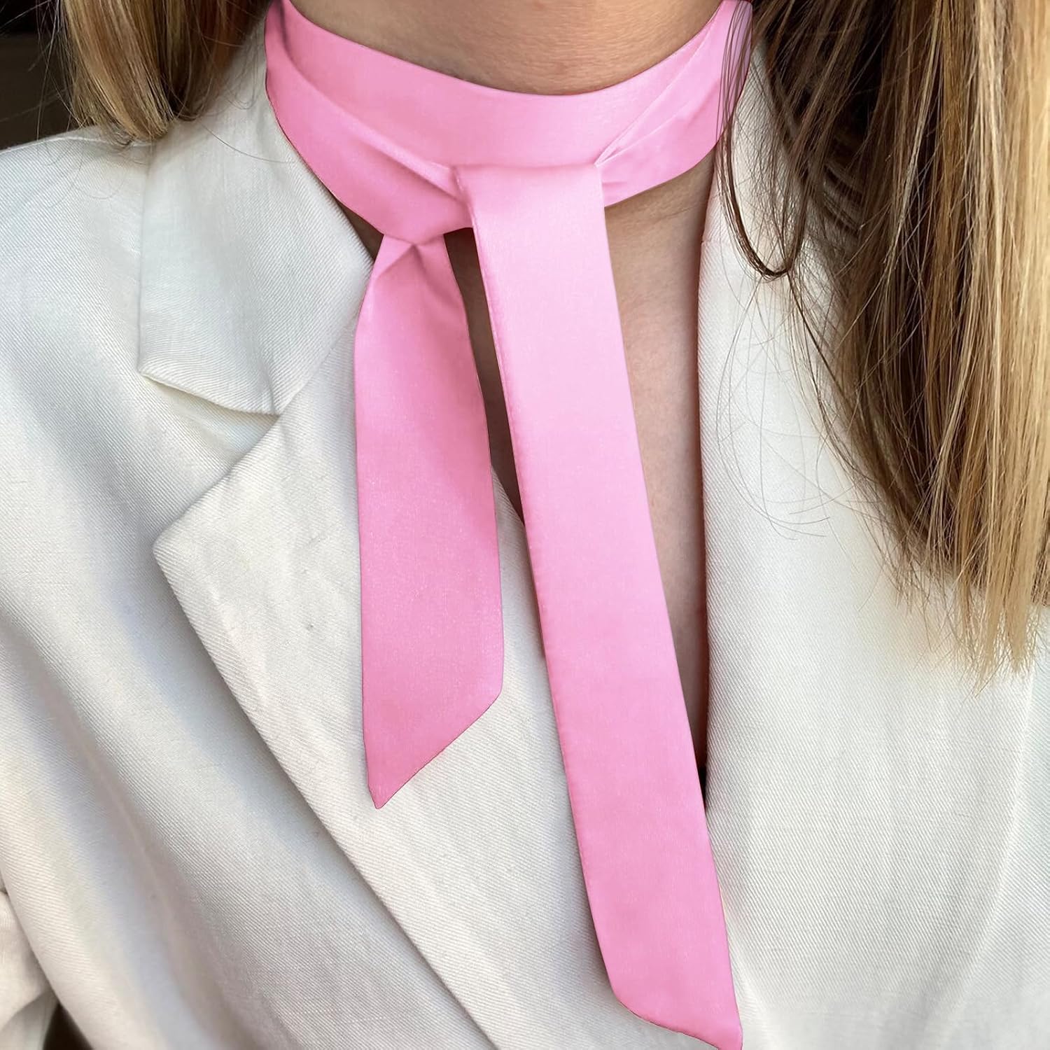 Bow Tie for Women, Satin Ribbon Girls Self-tie Bowtie for Uniform, School, Wedding, Cosplay, T-shirt Accessory