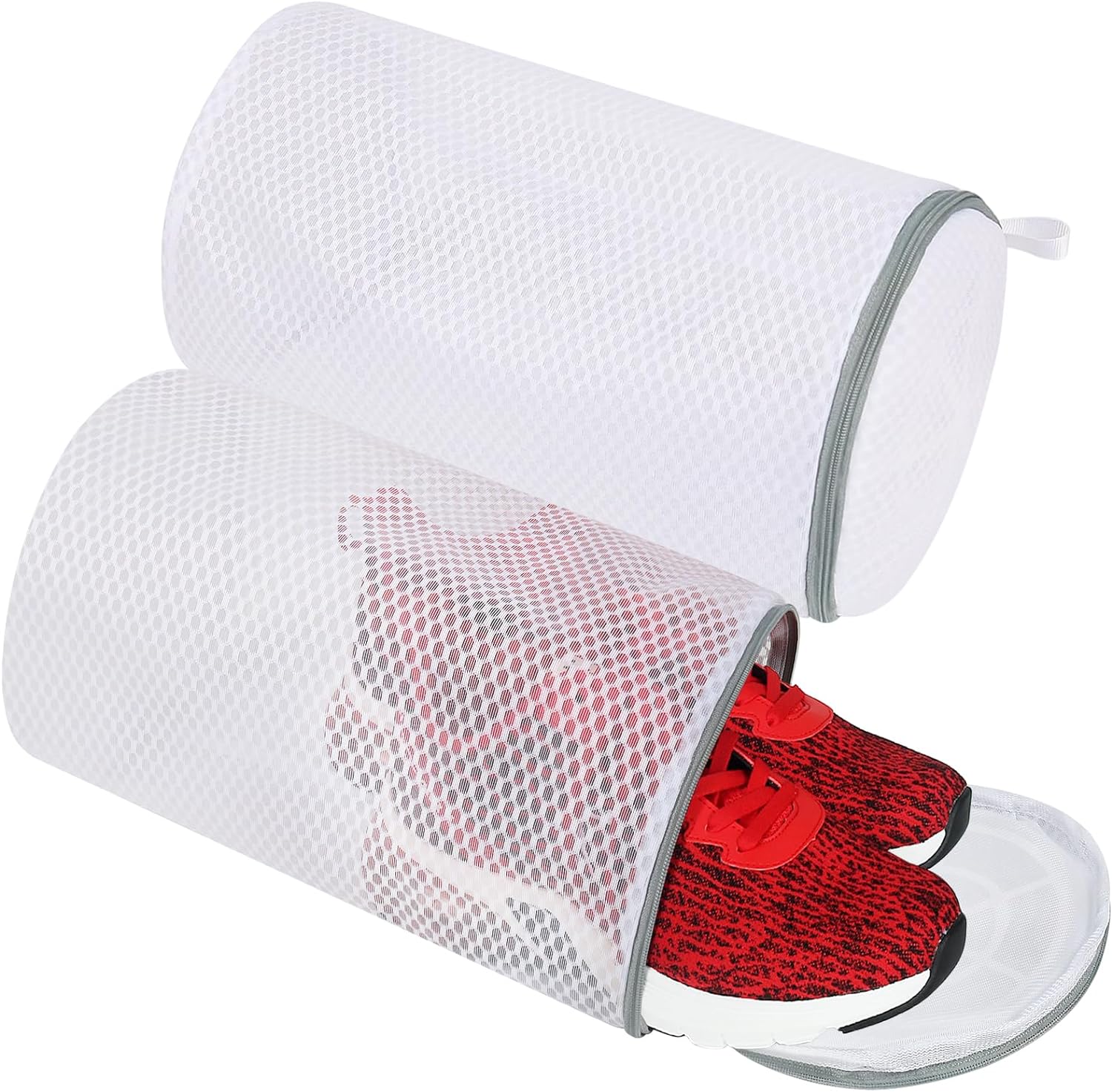 Shoe Washing Machine Bag, 2 Pack Honeycomb Mesh Laundry Bag with Zipper for Sneakers, Running Shoes, Sock, Bras