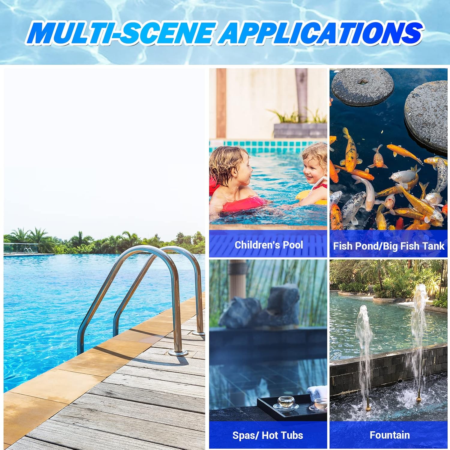Pool Skimmer - Pool Net with 3 Section Pole, 48 inch Pool Skimmer Net with Pole Total Length, Pool Nets for Cleaning
