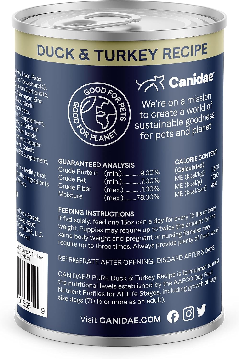 Pure Goodness Wet Dog Food, Duck & Turkey, 13 oz, 12 Pack