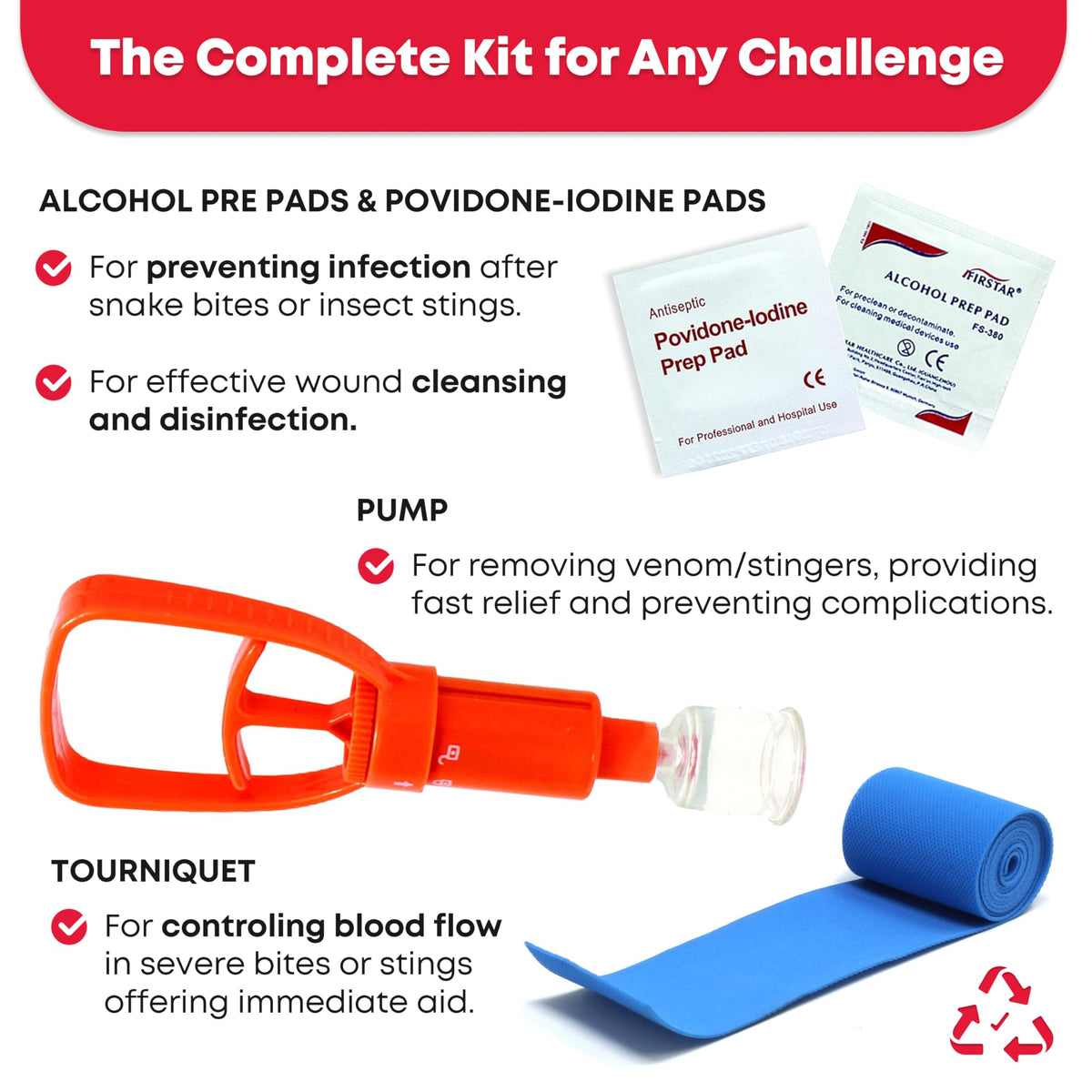 Snake Bite Venom Extractor Kit Latex Free
