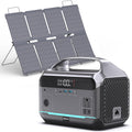 Portable Power Station 600W with 80W Solar Panel, 288Wh LiFePO4 Battery Solar Generator, 2h Fast Charging Compact