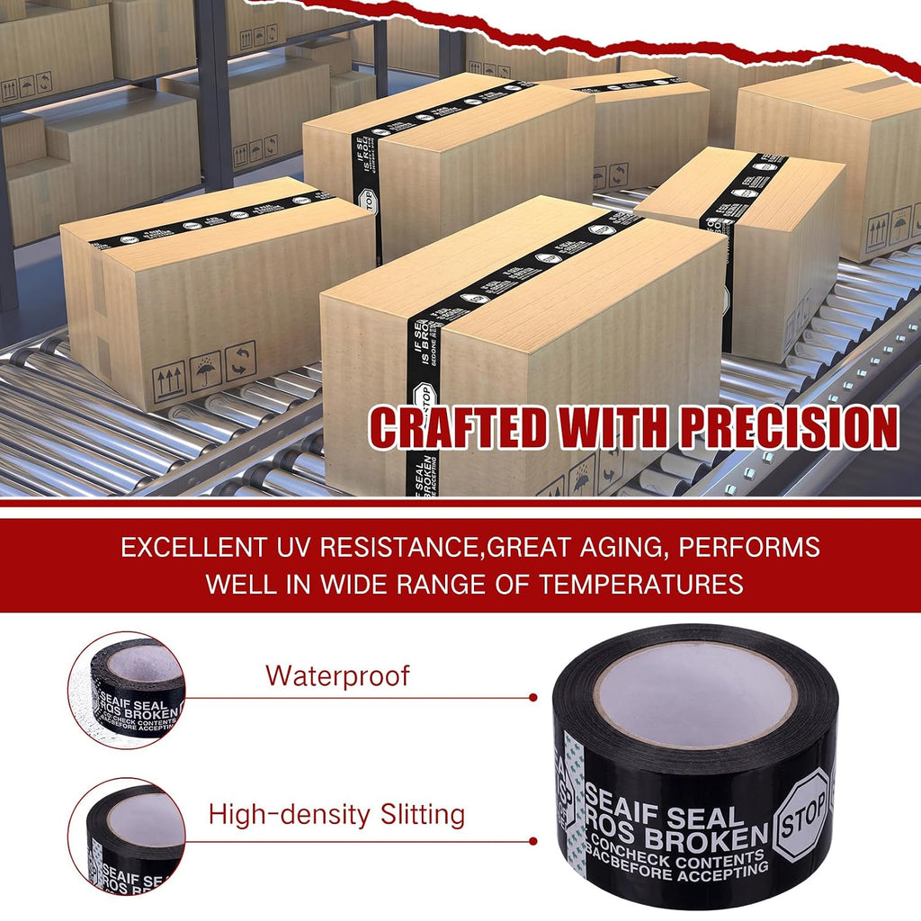 10 Rolls 2 Inch Security Packing Tape, Tamper Proof Tape, Black
