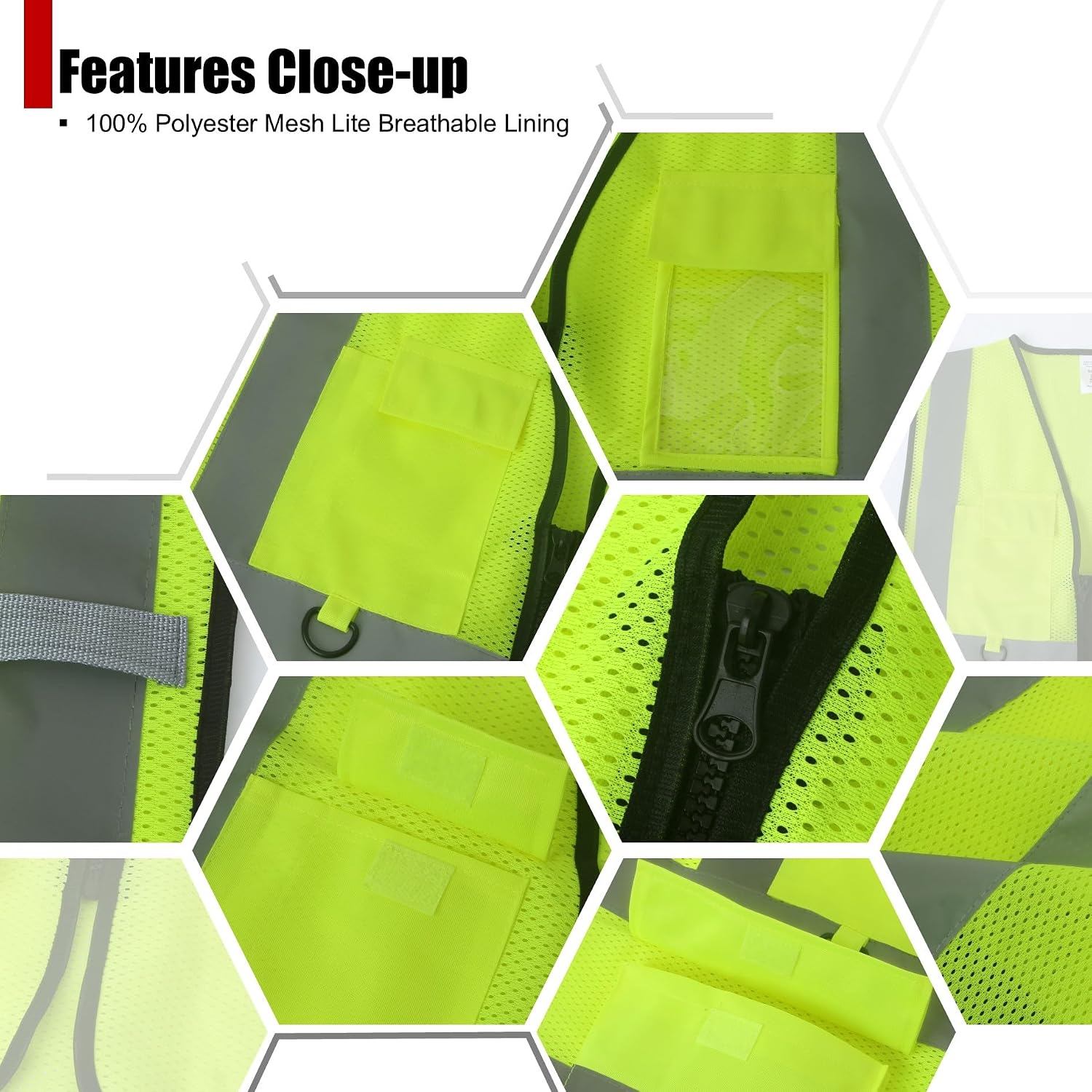 Safety Vest for Men Women Hi Vis Vest with Pockets Mesh High Visibility Vests