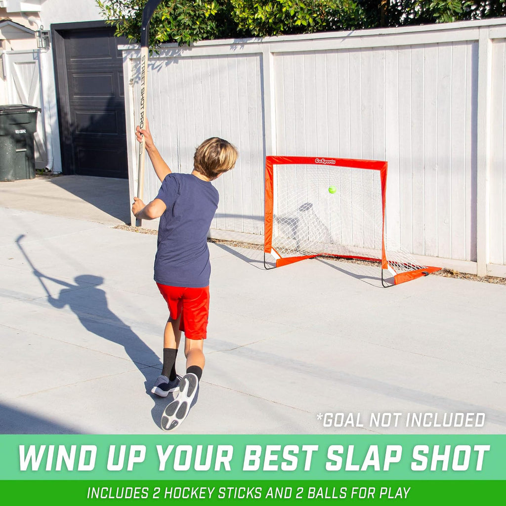Street Hockey - Choose Between Goal Set with Sticks, Balls (6 Pack) or Sticks (2 Pack)