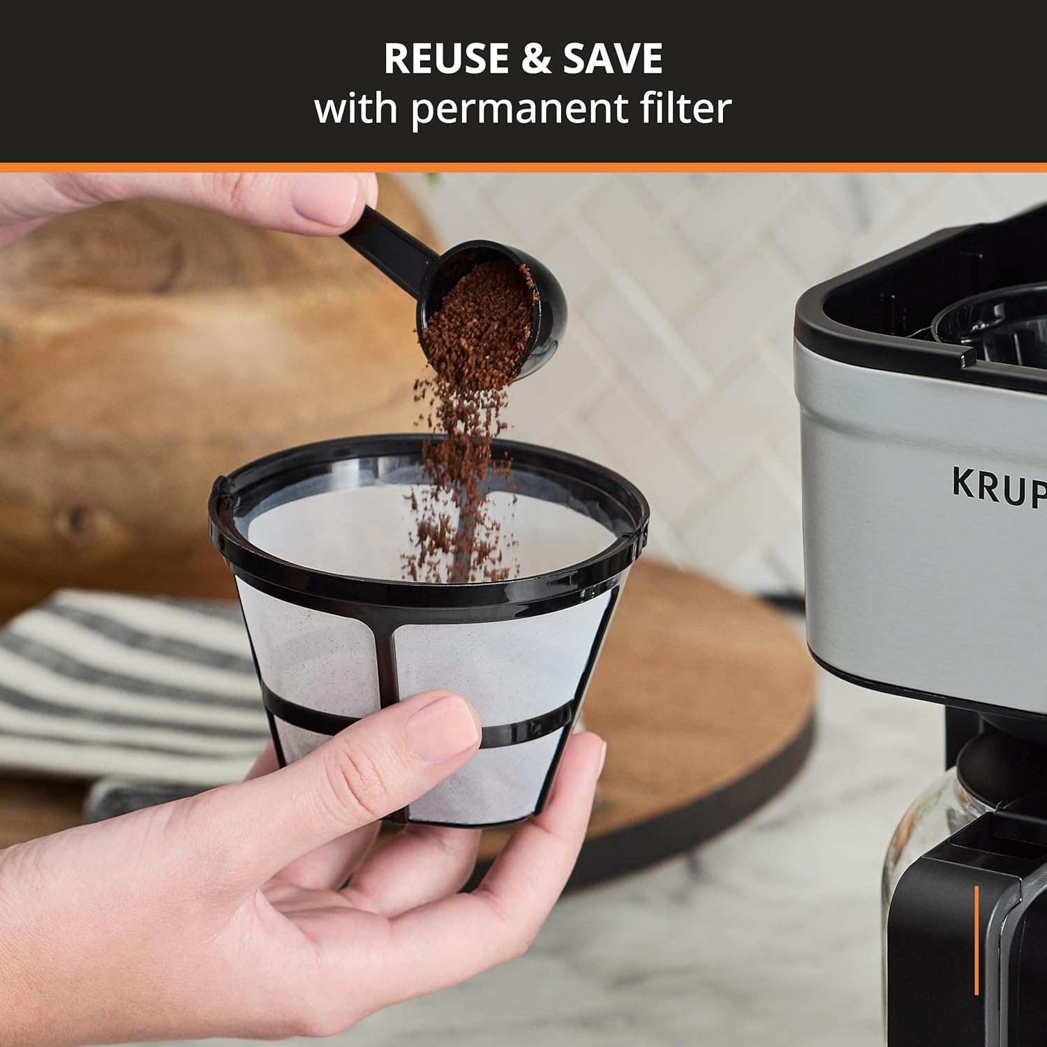 Simply Brew Compact 5 Cup Coffee Maker: Stainless Steel Design, Pause & Brew, Keep Warm, Reusable Filter, Drip-Free