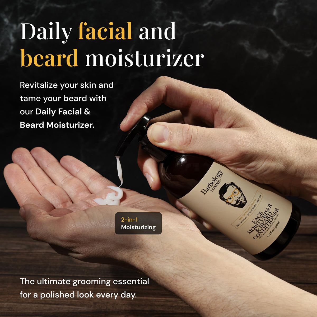 Beard Conditioner & Moisturizer with Jojoba for Men 2-in-1