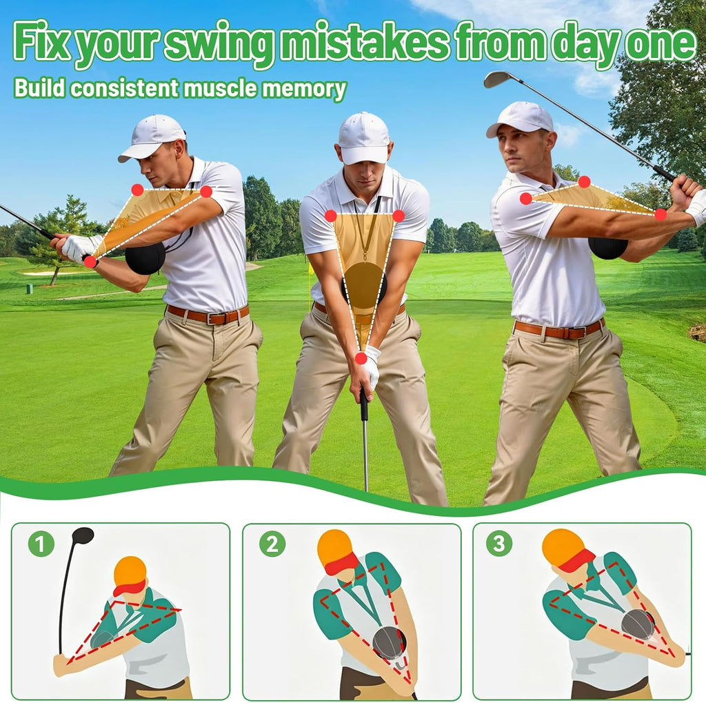 Adjustable Golf Trainer Ball Beginner Friendly Portable Golf Swing & Tempo Trainer, Indoor/Home Golf Impact &
