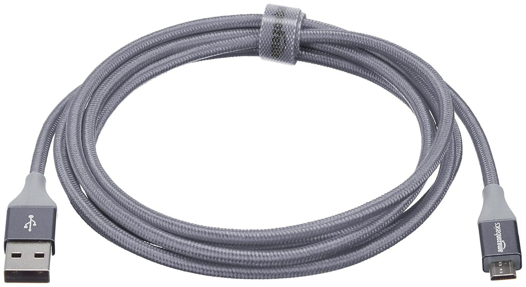 Micro USB to USB-A 2.0 Fast Charging Cable, Nylon Braided Cord, Android Charger, 480Mbps Transfer Speed, 6 Foot, Dark
