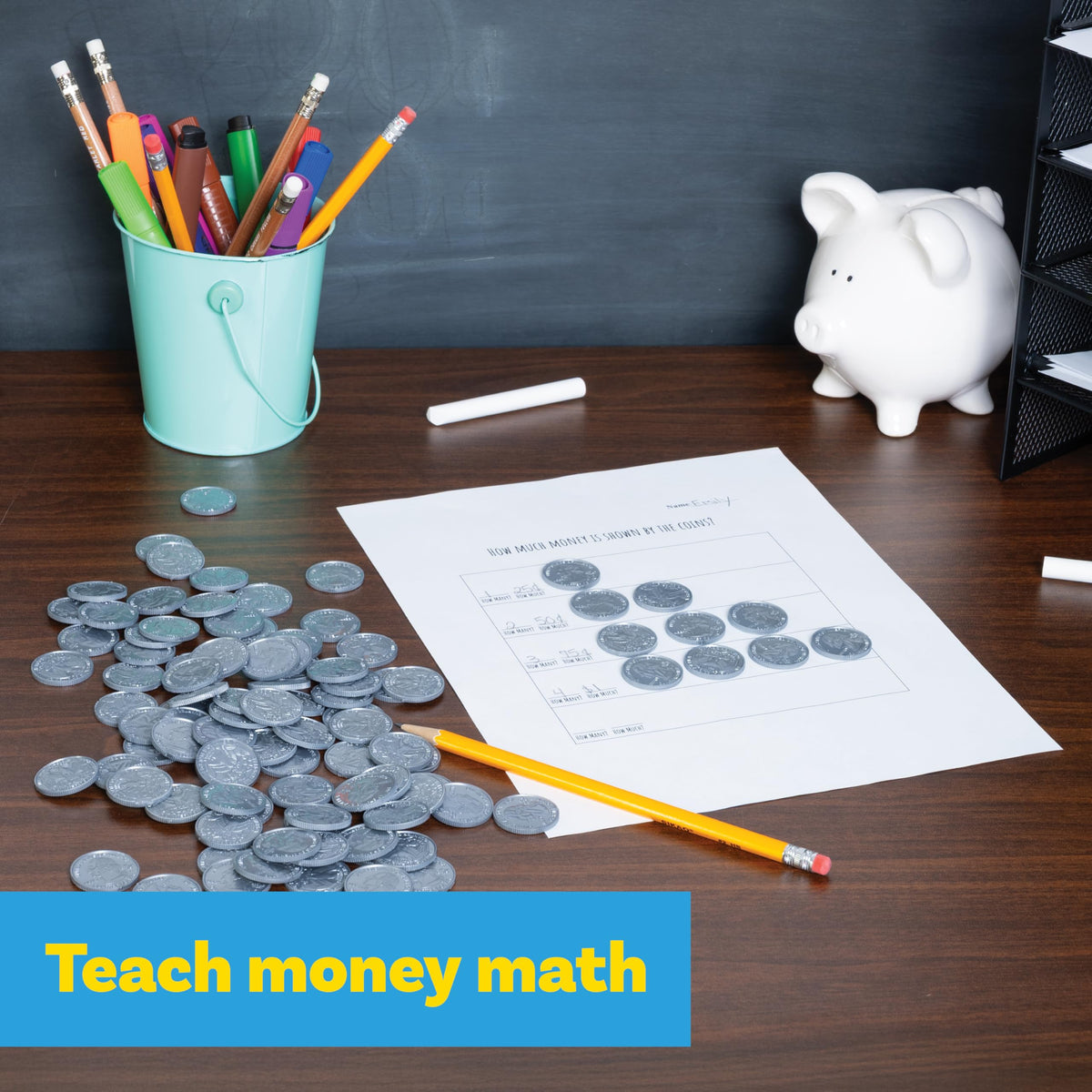 Play Quarters, Set of 100 Plastic Coins