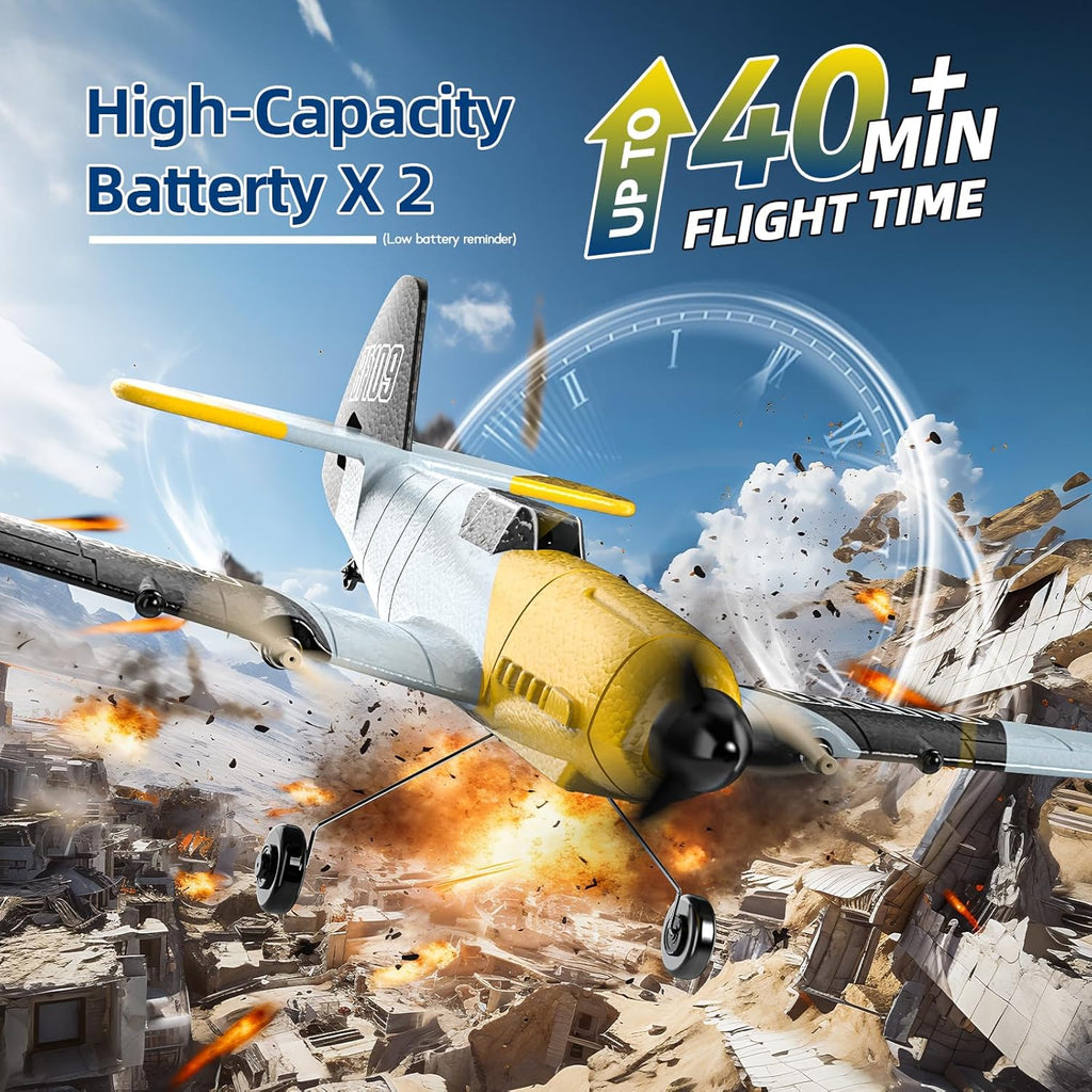 RC Plane 3 Channel BF-109 Remote Control Airplane Fighter RTF Toys | 2.4GHz 6-axis Gyro Stabilizer RTF Glider