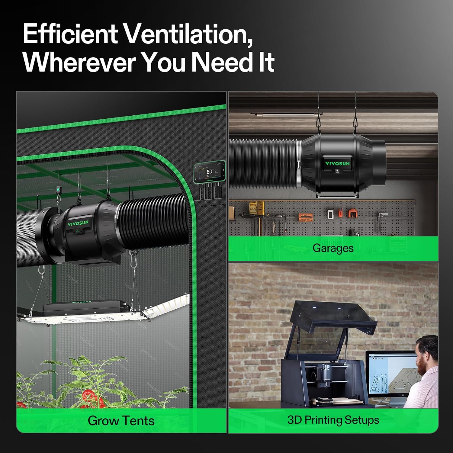 T6 Smart Filtration Kit, Inline Fan, Controller, Carbon Filter,Duct | AeroZesh Inline Fan, E42A+ Enviroment