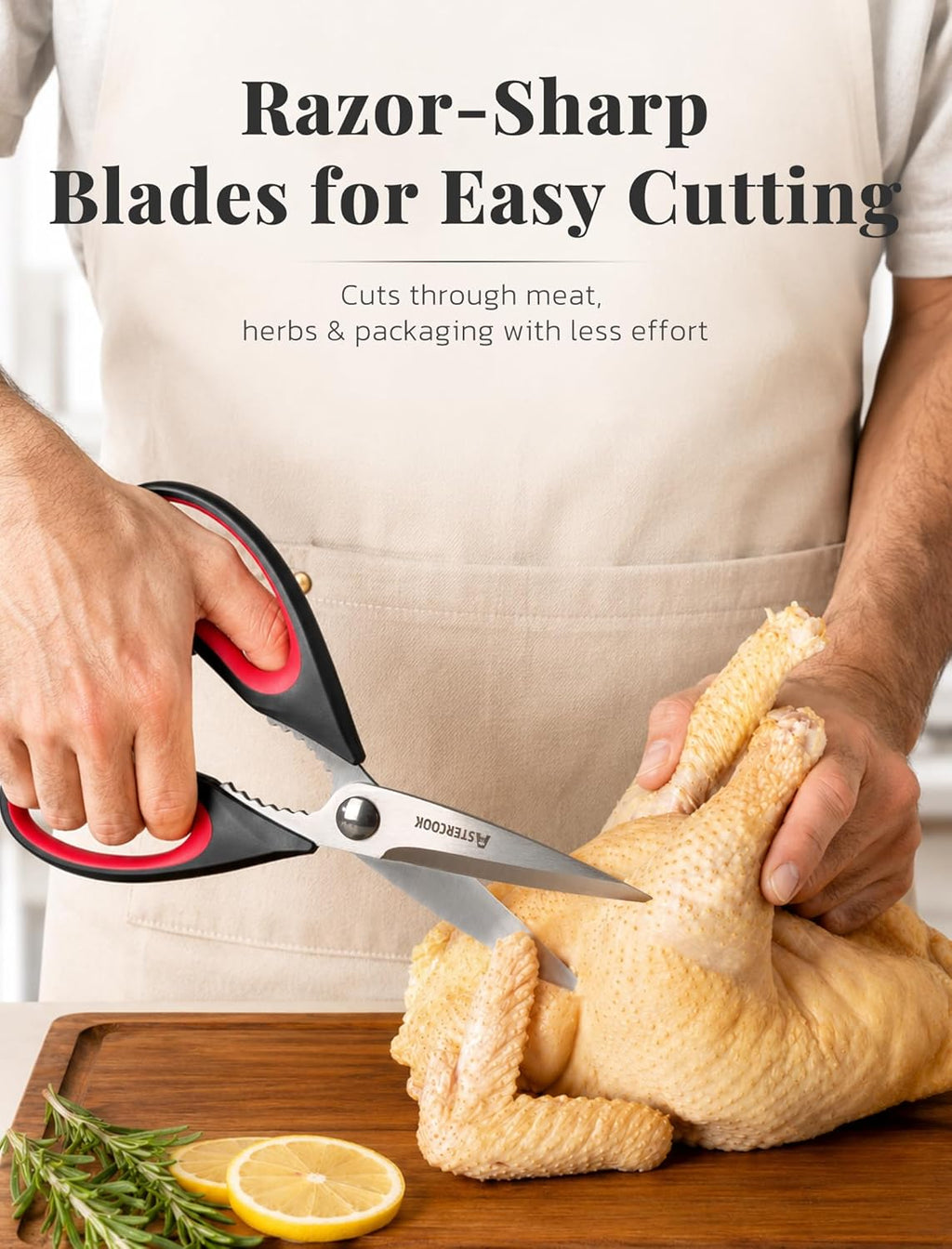 Kitchen Scissors 3 Pack, Heavy Duty All Purpose Kitchen Shears for Food and Packaging, Stainless Steel Food Scissors