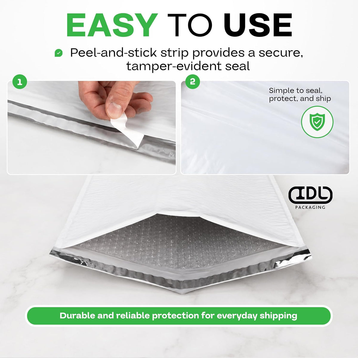 Poly Bubble Mailers 14.25" x 20", Pack of 10 USA-Made Padded Envelopes