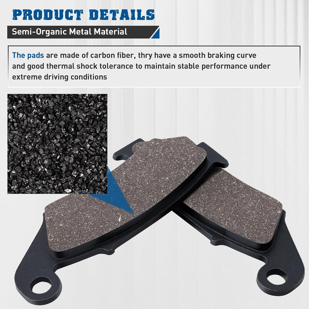 Front and Rear Brake Pads for Suzuki DR650 1996-2016 350 DR350 1997-1999 DRZ250 DR-Z250 2001-2007 RMX250 1996-1998 Kawasaki KDX200 1995-1999 KDX220R 1997-2006 KLX250 KLX650 1993-1997