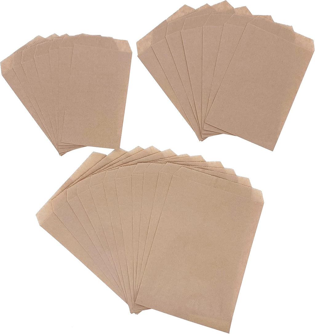 Brown Flat Kraft Paper Bags 5x7 in, 100 Count