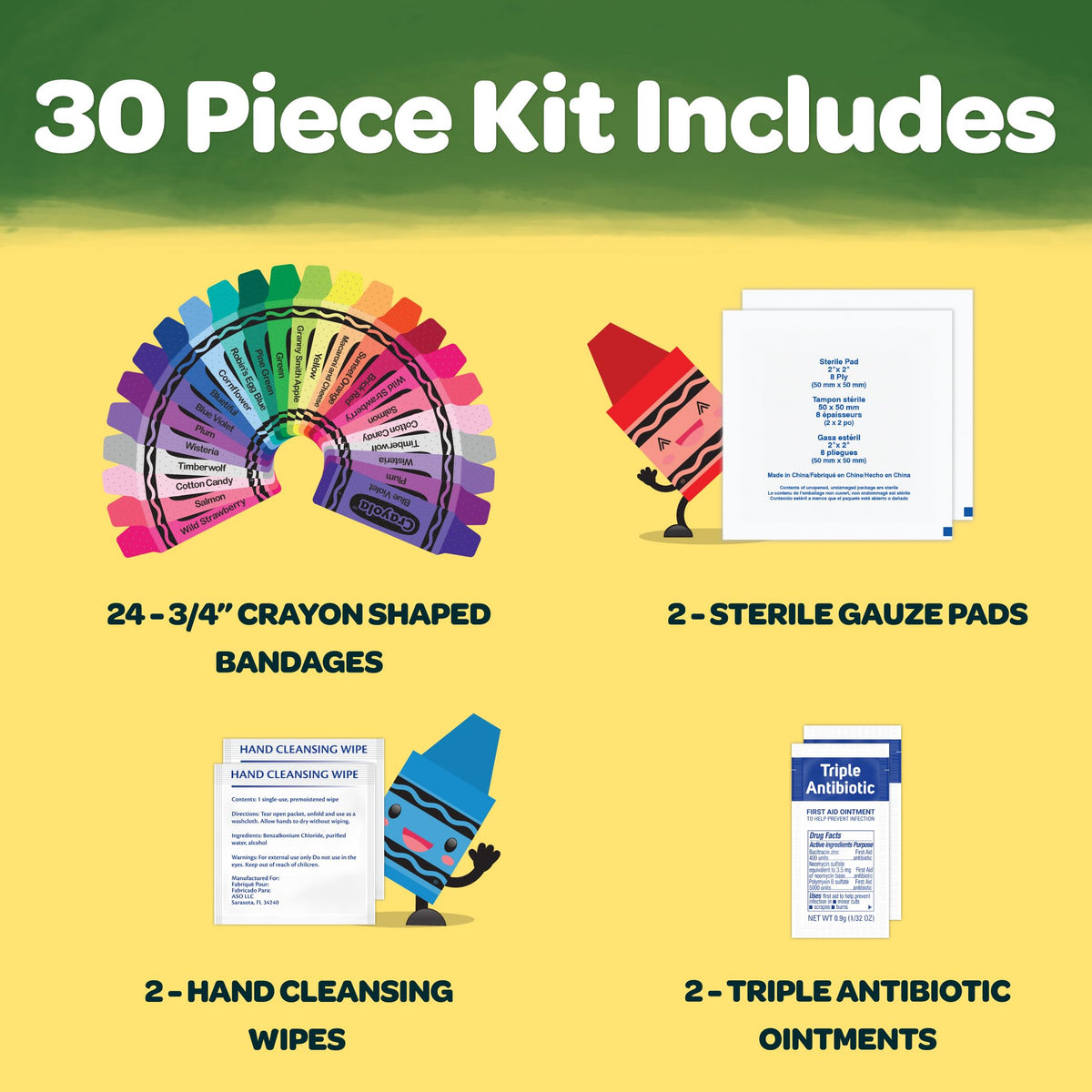 Crayola First Aid Kit, Everyday Essentials, 30 Pieces