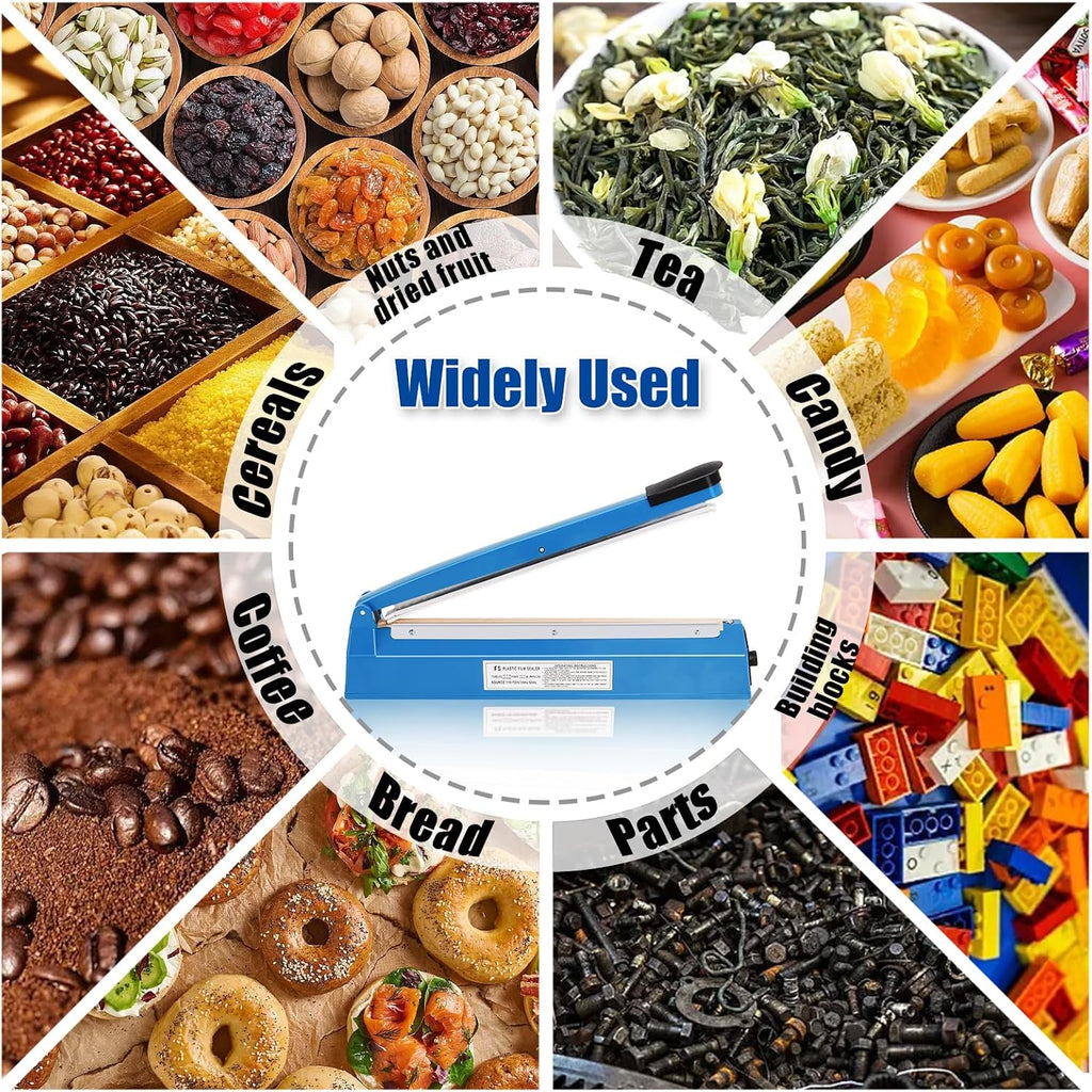 16 Inch Impulse Heat Sealer Machine with Extra Replace Element Grip, Blue