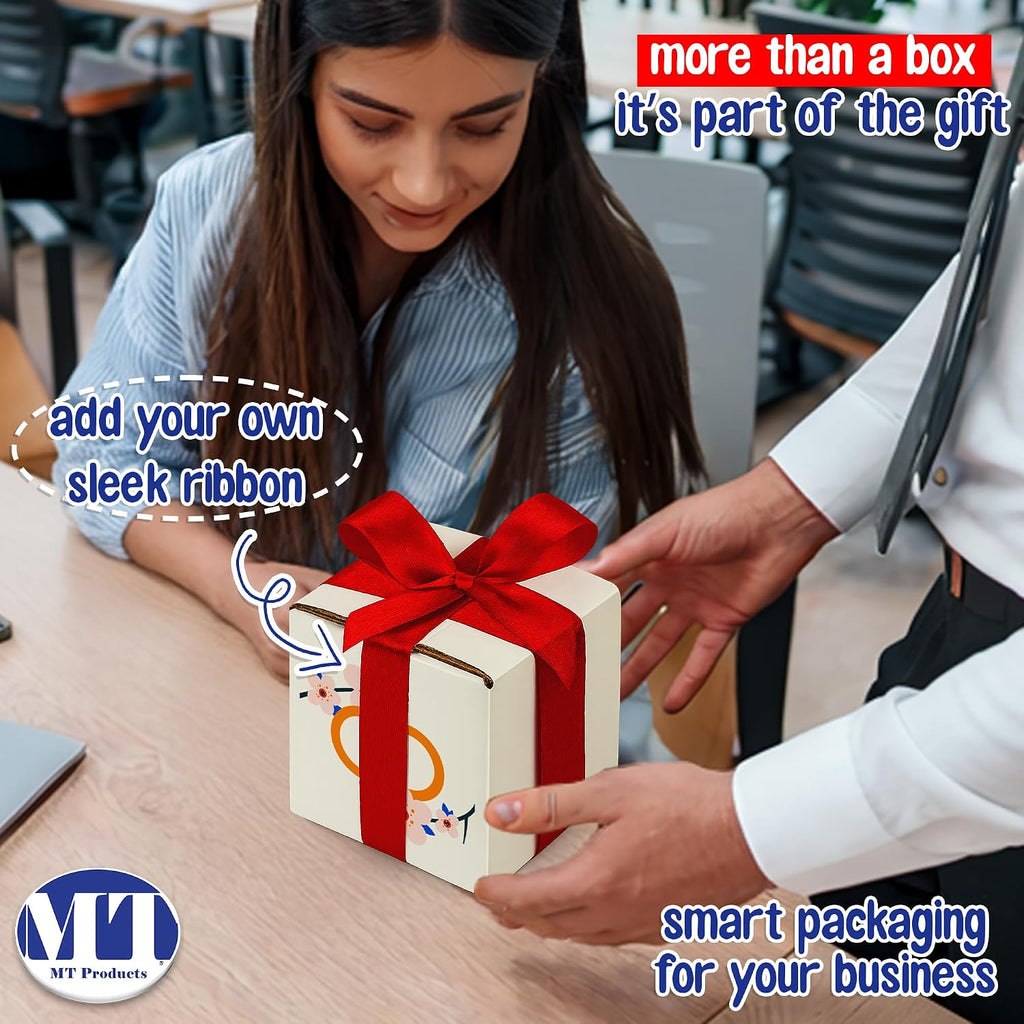 Custom Printed White Cardboard Shipping Boxes 7" x 7" x 7" - Personalized Mailing Boxes and for Gifting