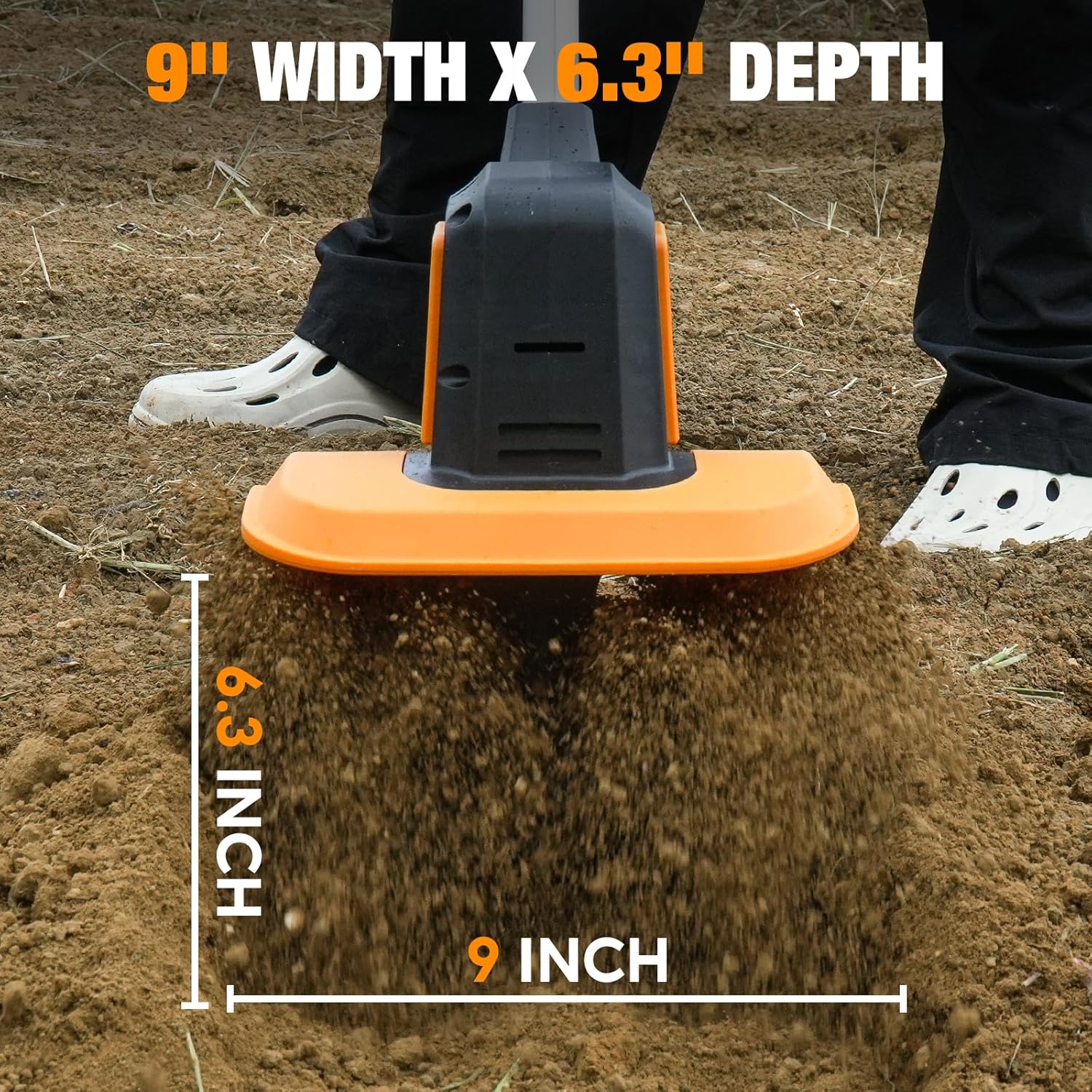 Upgraded Cordless Tiller for Gardening with Dual 2.0Ah Batteries, 48 Steel Tines Battery Rototiller, 9" Width 6.6"