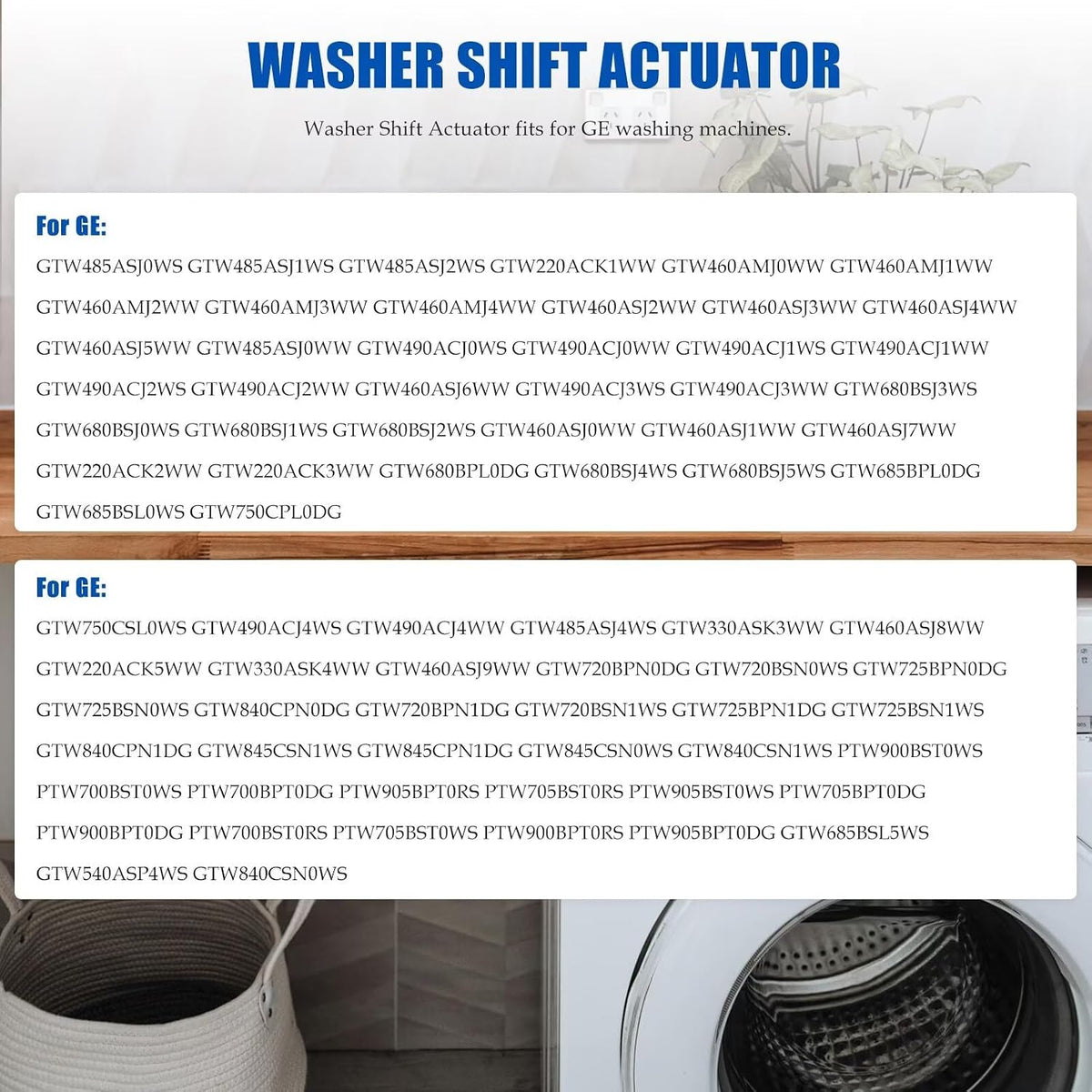 Homesweet GTW685BPL1DG GTW750CPL1DG GTW750CSL1WS GTW755CPM0DG GTW755CPM1DG | 5-PCS for GE Washing Machine Parts Replacement Kit | for Shift Actuator, for Drive Belt, Clutch, for Spring & Pulley Set