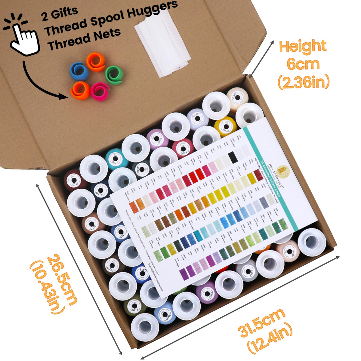 72 Spools 40WT 100% Frosted Matt Embroidery Machine Thread