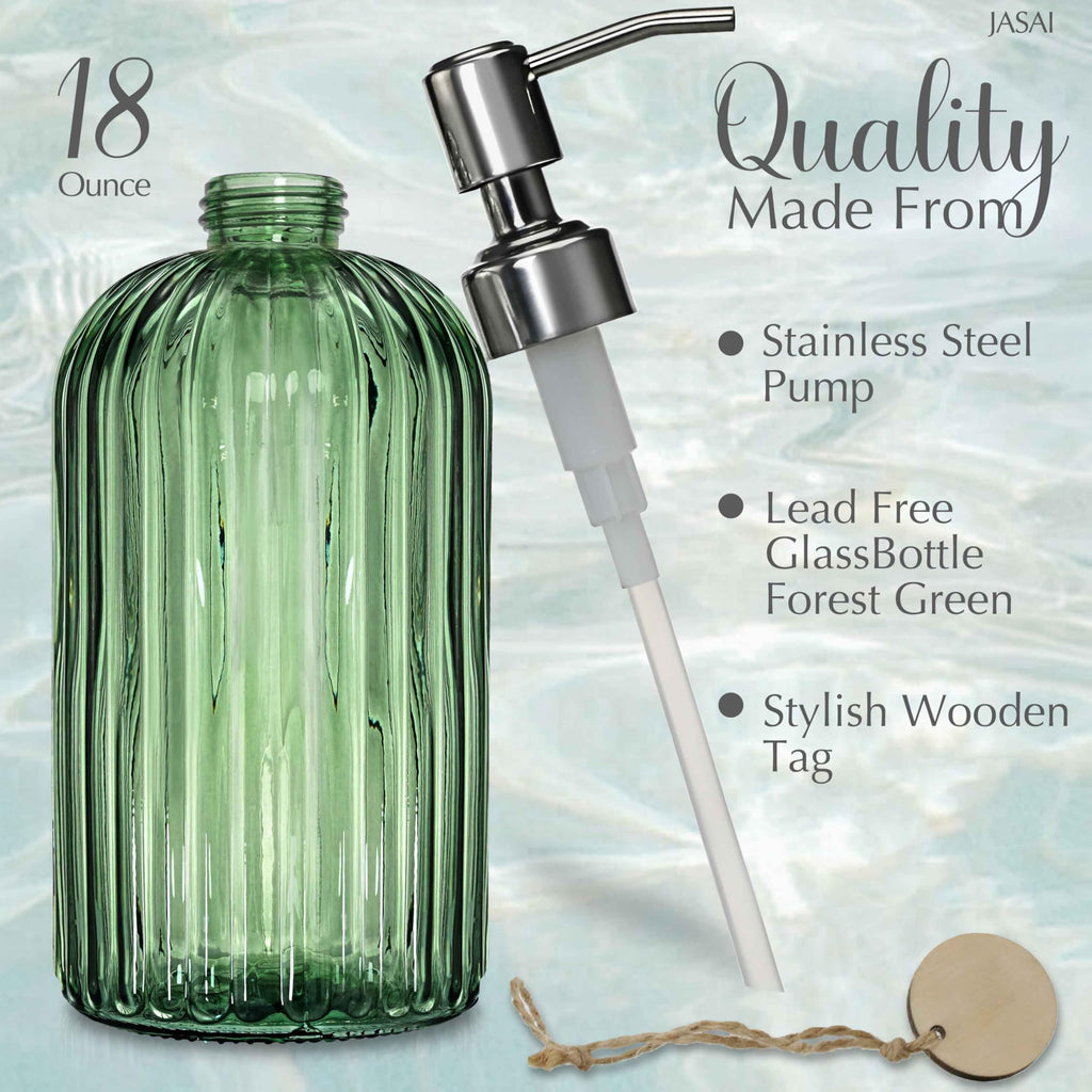 18Oz Green Soap Dispenser with Rust Proof Pump
